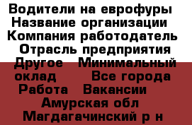 Водители на еврофуры › Название организации ­ Компания-работодатель › Отрасль предприятия ­ Другое › Минимальный оклад ­ 1 - Все города Работа » Вакансии   . Амурская обл.,Магдагачинский р-н